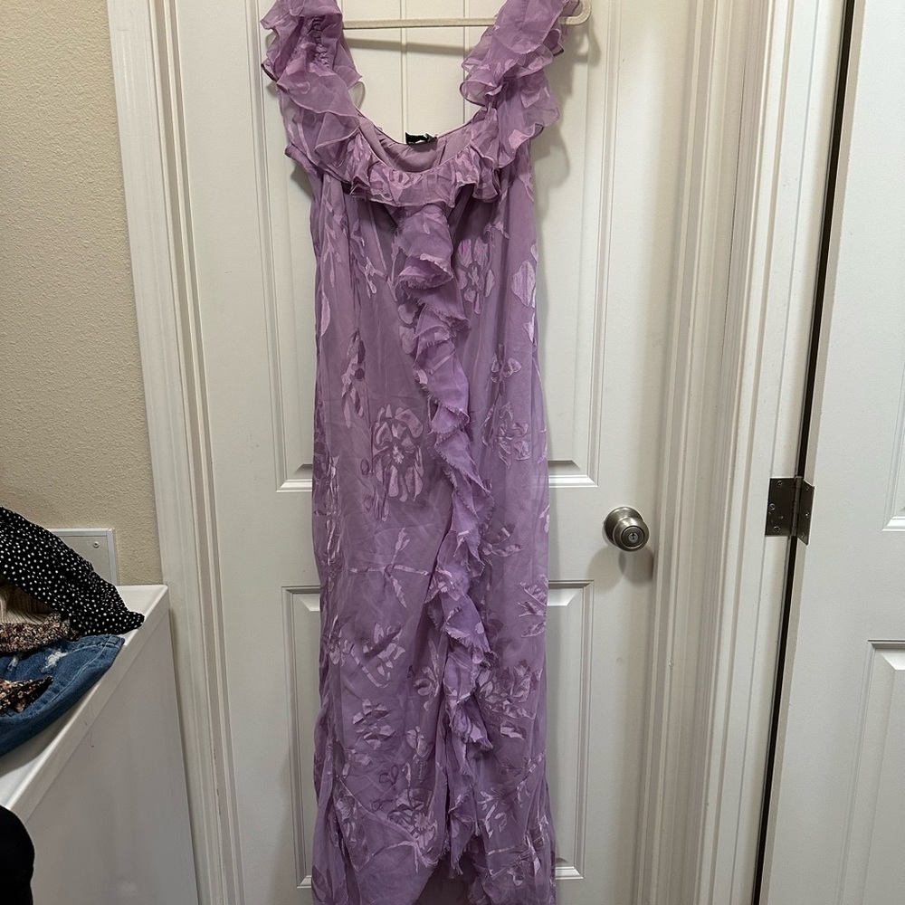 ASOS Lavender Asymmetrical Ruffle Dress